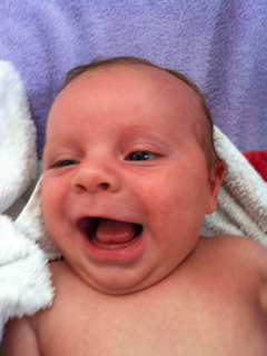 My 2nd baby smiling at 6 weeks