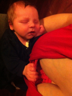breastfeeding bliss - thanks for dinner mum!