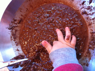 chocolate zucchini muffin mixture