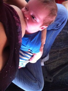 Breastfeeding cross legged